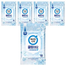 KleanNara 可綠納樂 薄荷涼爽攜帶型除臭濕紙巾 10張, 66g, 5個
