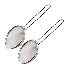 2deco 韓國製不鏽鋼嬰兒副食品專用過濾網, 亮面銀, 單品, 2個