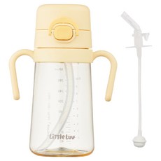 LocknLock 樂扣樂扣 幼兒用 Little Luv 單鍵式 PPSU 雙柄吸管杯, 1個, 黃色, 400ml