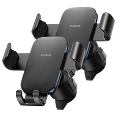 Baseus 倍思 Metal Age 3 重力式出風口型車用支架, 黑色, 2個