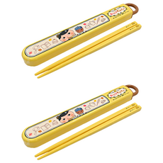 Skater 筷子 附收納盒, 外盒(19.5 x 2.7 x 1.5cm) + 筷子16.5cm, 屁屁偵探, 2組