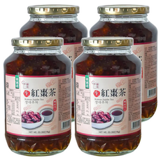 韓味不二 生紅棗茶 果醬, 1kg, 4罐, 1入