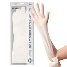 브릭글로 오브제포키친 질긴 니트릴 고무장갑 양손착용 세트, 클리어화이트, 중(M), 1세트
