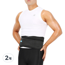 통판식 허리보호대, 2개, 블랙