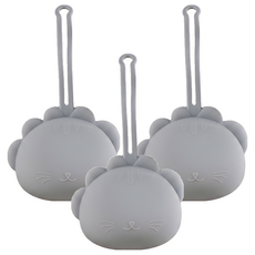 小獅子奶嘴收納盒 藍灰色 食品級矽膠, 3個