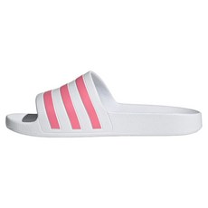 adidas 愛迪達 男女款 ADILETTE AQUA 拖鞋 GZ5237, 24.5cm, 白色 + 粉紅色