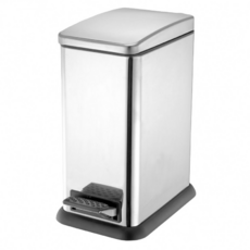 DAY&DAY 日日家居 縱向長方形垃圾桶 15L, #430不鏽鋼桶身, 緩降腳踏式, W230 X D405 X H445MM, SA-15CT51, 1個