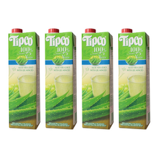 Tipco 泰國 蘆薈白葡萄汁, 100%原汁, 無色素, 無香料, 無防腐劑, 富含多款豐富維生素營養, 1L, 4瓶