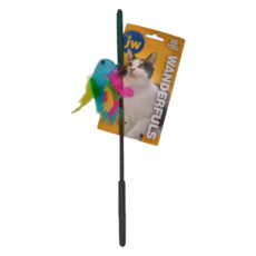 Petmate jw 小型玩偶逗貓棒, 搭配鈴鐺,羽毛,貓草, DK-71019, 1個