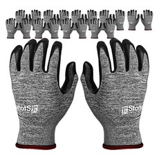 Cheonhamujeok Stone Super Grip NBR 泡棉半塗層工作安全手套 雙手組 S, 10套, 灰色
