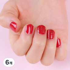 글로시블라썸 아동용 프린세스 젤리카 젤 네일스트립, 레드벨벳, 6개