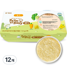 팜투베이비 레디 실온이유식 중기, 두부청경채죽, 110g, 12개