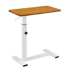 Hampton 漢汀堡 查理實木氣壓升降桌, 柚木色 白腳