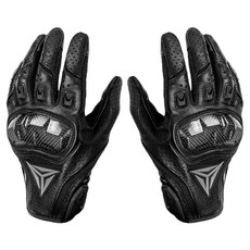 摩托車騎行真皮防摔手套, 黑色
