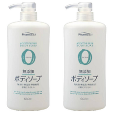 KUMANO 熊野油脂 Pharmaact 無添加沐浴乳 600ml, 植物性原料, 溫和不刺激, 洋甘菊, 天竺葵, 薰衣草精華油, 深層潤澤, 2瓶