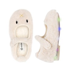 LA STELLA 女童兔子LED毛絨平底鞋 冬季保暖鞋