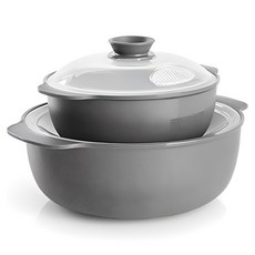 Simple Icon Mono智能蒸鍋 大+小套組, 灰色, 1組