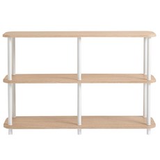 MAISON DE COMME MA 貝斯托客廳層架, 木紋白, 3層