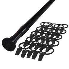 썬데코 22mm 이중스프링 압축봉 + 집게링, 블랙