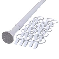 썬데코 22mm 이중스프링 압축봉 + 집게링, 화이트