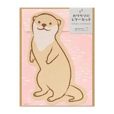 日本MIDORI水獺動物造型信紙組 傳遞溫馨祝福, 86927 水獺, 1組