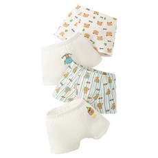 男童連身衣熊圖案四角內褲4件組