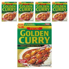S&B 金牌蔬菜咖哩醬 中辣, 230g, 5個