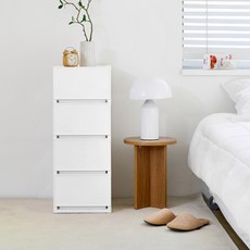 코멧 국내생산 모던 슬림서랍장, 화이트, 4단