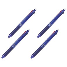 프릭션 슬림 3색 볼펜 0.5mm, 블루, 4개