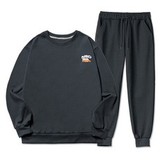 NSD 남성용 빅사이즈 드라이브 스몰로고 기모 맨투맨 조거트레이닝 상하의 세트