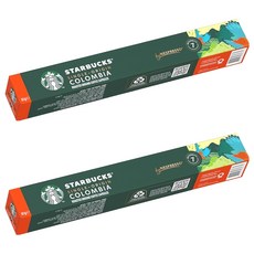 STARBUCKS 星巴克 哥倫比亞單品膠囊咖啡 Nespresso咖啡機適用, 5.7g, 10顆, 2盒