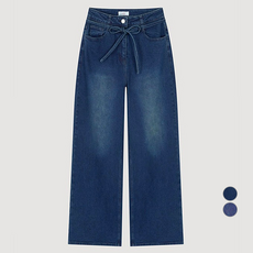 LIST 女款附腰帶寬版丹寧褲 TSMSLO72040