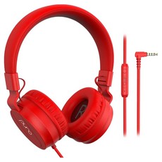 puro SOUND LABS PuroBasic 兒童耳機 適用於2歲以上兒童 內建麥克風, 紅色, PBRED