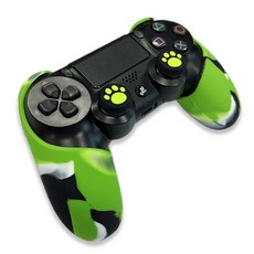 Mosta PS4 DualShock 4優質半矽膠套 迷彩綠, 單品, 1個