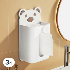 PEONIST 無尾熊浴室衛生紙架紙巾盒, 白色, 3個