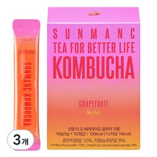 SUNMANC 康普茶沖泡粉隨身包 葡萄柚口味, 5g, 10條, 3盒