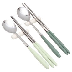 Willive AMOS 粉彩餐具組, 湯匙 + 筷子, 綠色 + 卡其色, 2套