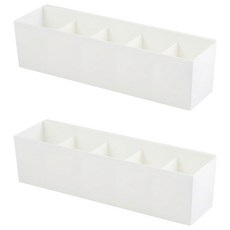 EZLIVING 可連接式分格抽屜內衣收納盒 5格, 象牙白色, 2個