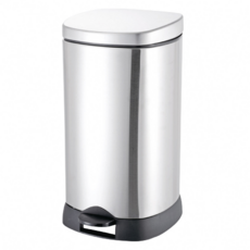 DAY&DAY 日日家居 四方形垃圾桶 12L, #430 不鏽鋼桶身/塑膠內桶, 緩降腳踏式, W252 X D320 X H450MM, SA-12CH66, 1個