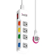 Tyson 太順電業 5切4座安全延長線 3孔 TS-354KS, 1.8m, 白色, 1條