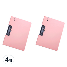 안다미 가로형 클립보드 파일 사무용 A4, 4개, 핑크