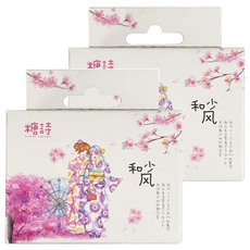 德德小品集 童話夢少女系列 和紙膠帶 - 易貼好撕除手帳裝飾, 第一季 和風少女, 2盒