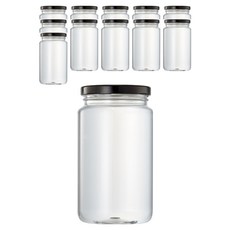 Tritan材質透明食物儲存罐, 黑色, 500ml, 12入