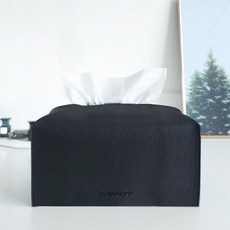 허니잼 루나리빙 감성 가죽 각티슈커버, 블랙