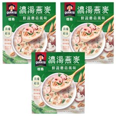 QUAKER 桂格 濃湯燕麥 鮮蔬蘑菇風味 5包入, 215g, 3盒