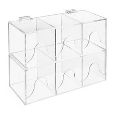 廚房裝飾茶包咖啡茶壓克力收納盒 3格2層, 單一顏色, 1個