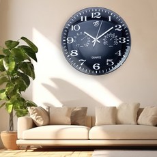 Time Best 高級圓弧靜音溫溼度掛鐘 WTB-108 310 x 310 x 60mm, 黑色