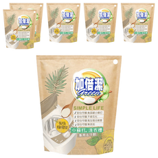 加倍潔 檸檬酸+小蘇打洗衣槽專用去汙劑, 有機檸檬酸，全方位清潔, 300g, 6包