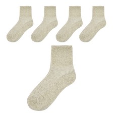 글램모먼트 여성용 골지 삭스 장목 양말 5켤레