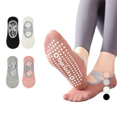 Unidog 女性用防滑皮拉提斯腳趾襪 瑜珈襪 4雙組, 1套, C(黑色, 白色, 灰色, 粉紅色)